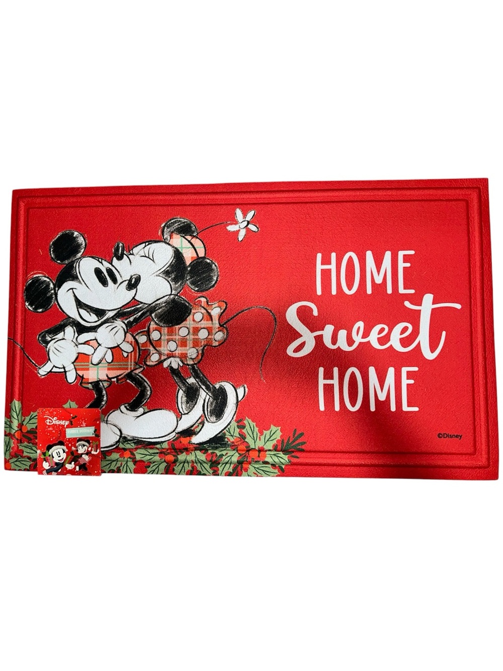 Disney Red Mickey & Minnie 'Home Sweet Home' Welcome Doormat